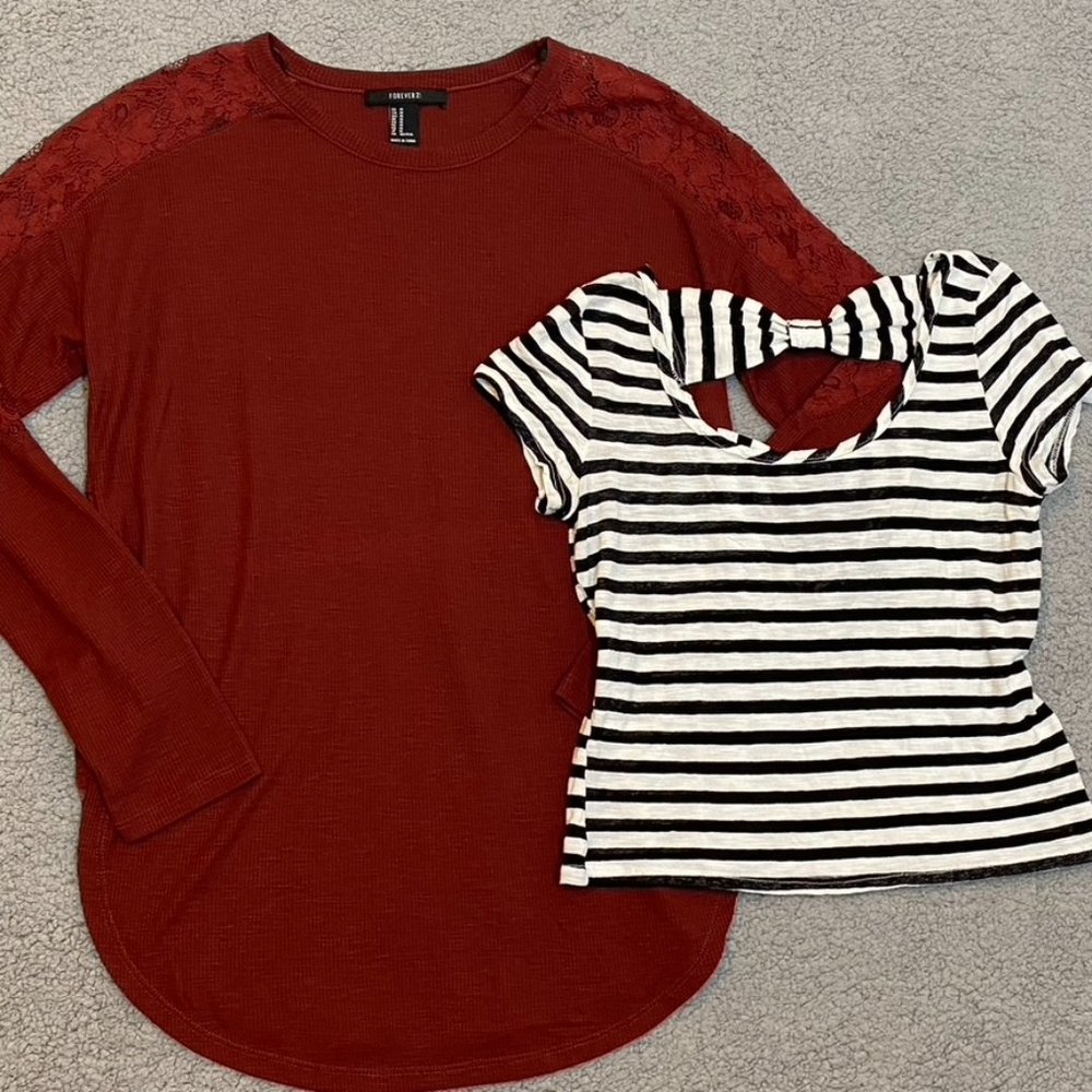 Forever 21 Top & Wet Seal Crop Top BUNDLE Medium